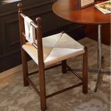 Nordic Woven Dining Chair – Solid Wood Frame with Handcrafted Rope Seat