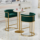 Luxurious Velvet Bar Stool with Gold Metal Frame for Elegant Interiors