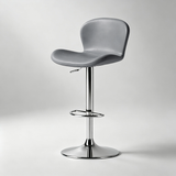 Swivel Bar Stool with Saddle Leather Seat & Gas Lift | Carbon Steel Frame