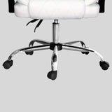 Executive Ergonomic PU Leather Office Chair with Chrome Base – White