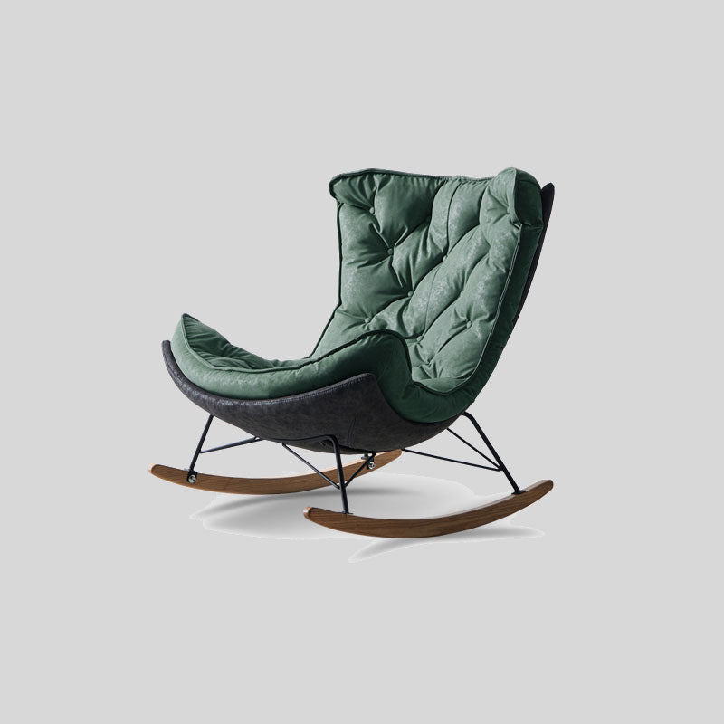 Italian Design Reclining Rocking Chair with Tech Fabric and Carbon Steel Frame