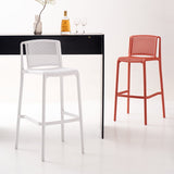 Stackable Counter Stools Plastic Bar Chairs with Back Kitchen Counter Barstool Armless Tall Chairs With Foot Rest