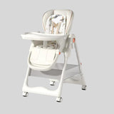 Versatile High Chair with Animal Print Cushion and Multiple Safety Features