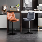 Nordic Swivel Bar Stool - Adjustable Height Leather Counter Stool