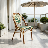 French Rattan Outdoor Chair | Weatherproof Wicker Cafe & Patio Bistro Chair