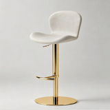 Swivel Bar Stool with Saddle Leather Seat & Gas Lift | Carbon Steel Frame