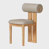 Modern Minimalist Chair with Upholstered Roll Backrest