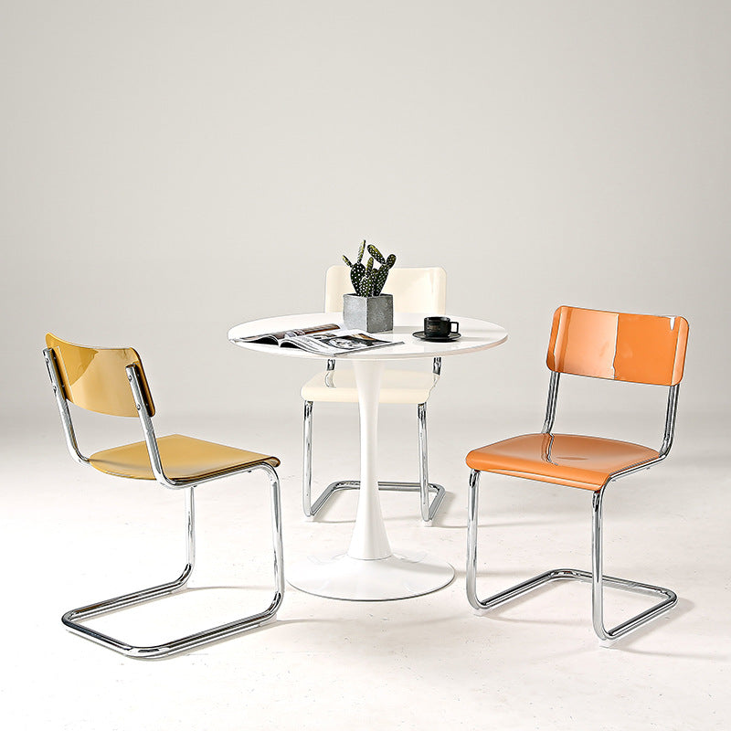 Sleek Acrylic Dining Chair - Modern Design with Chrome Base for Versatile Use