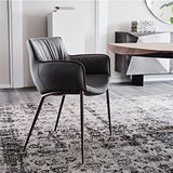 Luxurious Leather Armchair with Sleek Metal Legs - Perfect for Modern Living Spaces