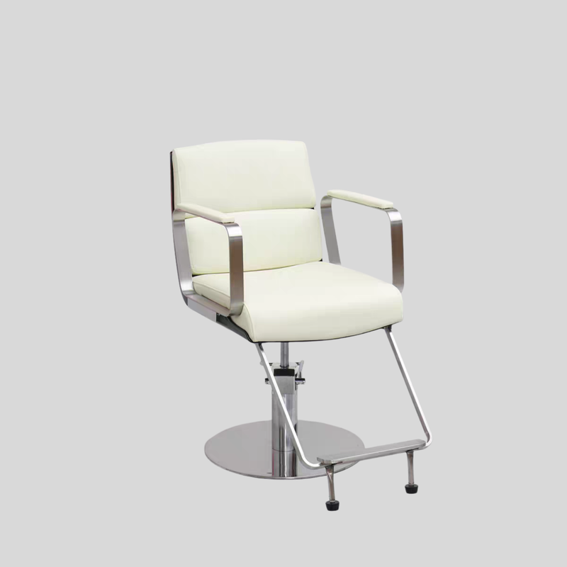 Modern Stainless Steel Salon Chair – Hydraulic Barber & Beauty Studio Seating