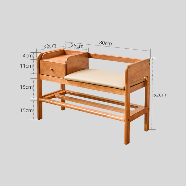 Multi-Functional Entryway Shoe Bench with Drawer and Cushion