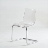 Modern Acrylic Dining Chair with Chrome Base - Sleek Transparent Design for Home & Office