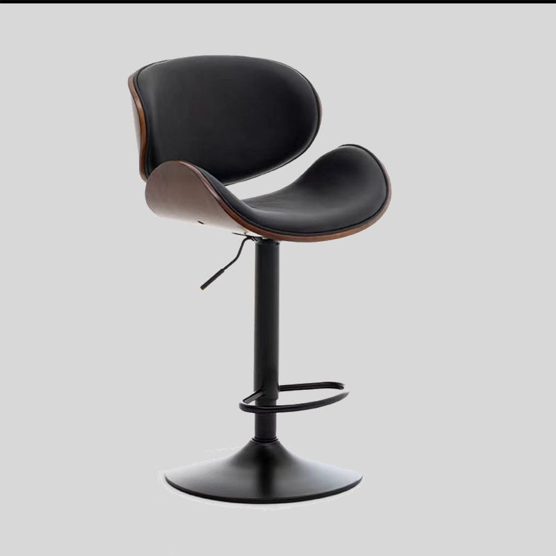 Adjustable Swivel Bar Stool with Ergonomic Design and Leather Seat