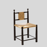 Nordic Woven Dining Chair – Solid Wood Frame with Handcrafted Rope Seat