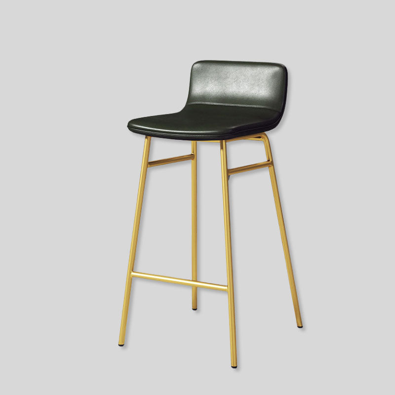 Modern Leather Bar Stool with Gold Metal Legs for Luxurious Interiors