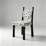 Solid Ash Wood Dining Chair - Mid-Century Upholstered Seat