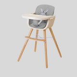 Multifunctional Adjustable Baby High Chair with Wooden Legs