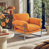 Retro Lounge Armchair – Chrome Frame & 17 Upholstery Options
