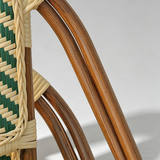 French Rattan Outdoor Chair | Weatherproof Wicker Cafe & Patio Bistro Chair