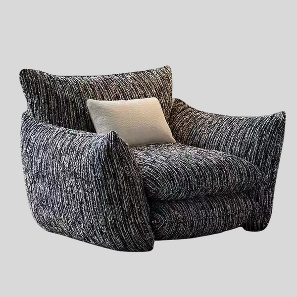 Oversized Cloud Lounge Armchair – Plush Bouclé Fabric Reading Chair with Deep Cushions