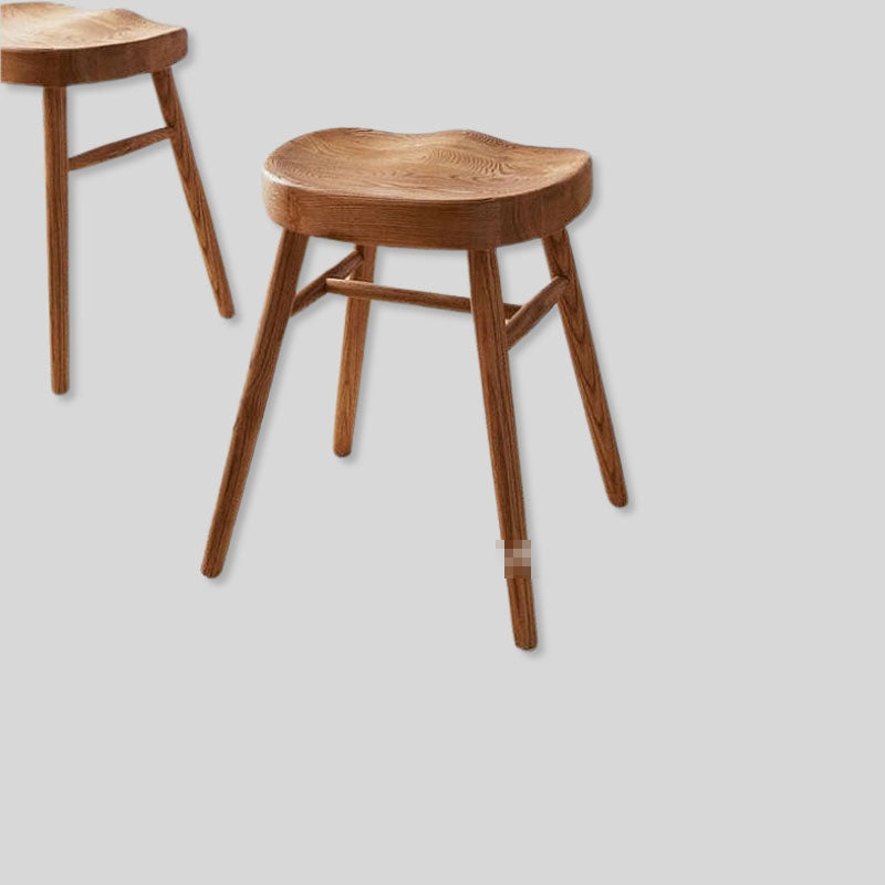 Shaker Style Quality Solid Wood Bum Bar Stool with Saddle Seat, Natural Wooden Stool, Kitchen Island Counter Height Stool