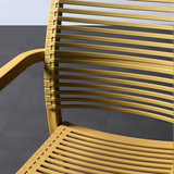 Modern Stackable Outdoor Dining Chair – Durable Slatted Armchair for Café, Patio & Garden