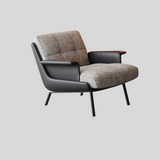 Modern Tufted Microfiber Leather Accent Chair with Arms