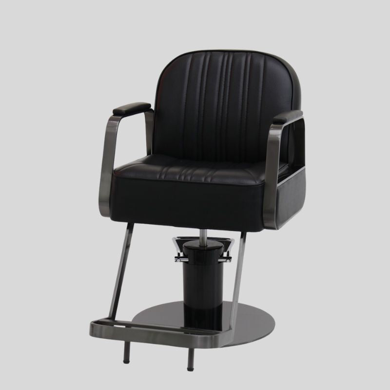 Retro Hydraulic Salon Chair – Heavy-Duty Metal Frame & Premium Leatherette Seat