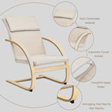 Ergonomic Upholstered Lounge Chair with Birch Wood Frame