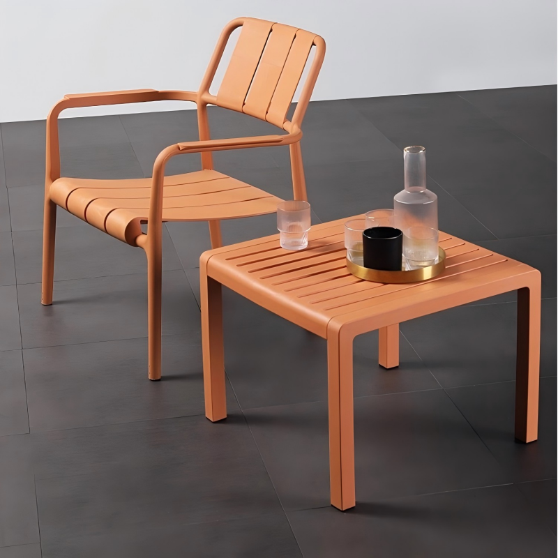 Modern Outdoor Lounge Armchair – All-Weather Stackable Patio Chair