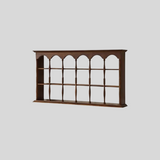 Vintage Solid Wood Wall Shelf – Arched Display Rack with Turned Columns