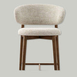 Elio Curved Backrest Modern Fabric Upholstered Bar Stool with Wooden Frame