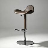 Saddle Leather Bar Stool - Swivel and Height Adjustable Kitchen Island Seat