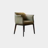 Modern Italian-Style Faux Leather Dining Armchair - Elegant Upholstered Chair with Arms