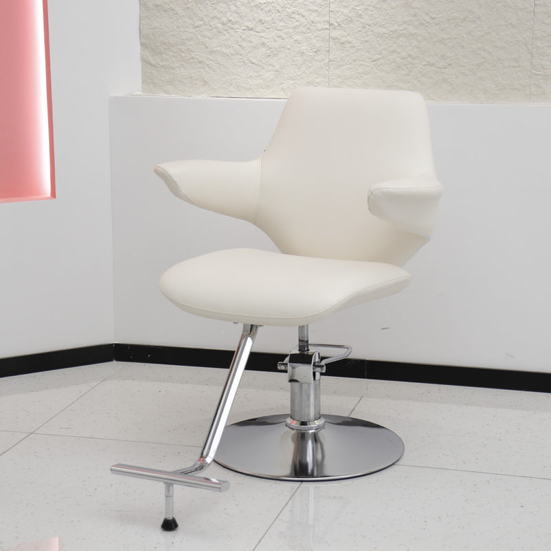 Contemporary Wing-Back Salon Chair – Hydraulic Stylist & Barber Studio Seating