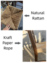 Vintage Rattan-Woven Bar Stool – Solid Wood Frame • Eco-Friendly • Customisable Design