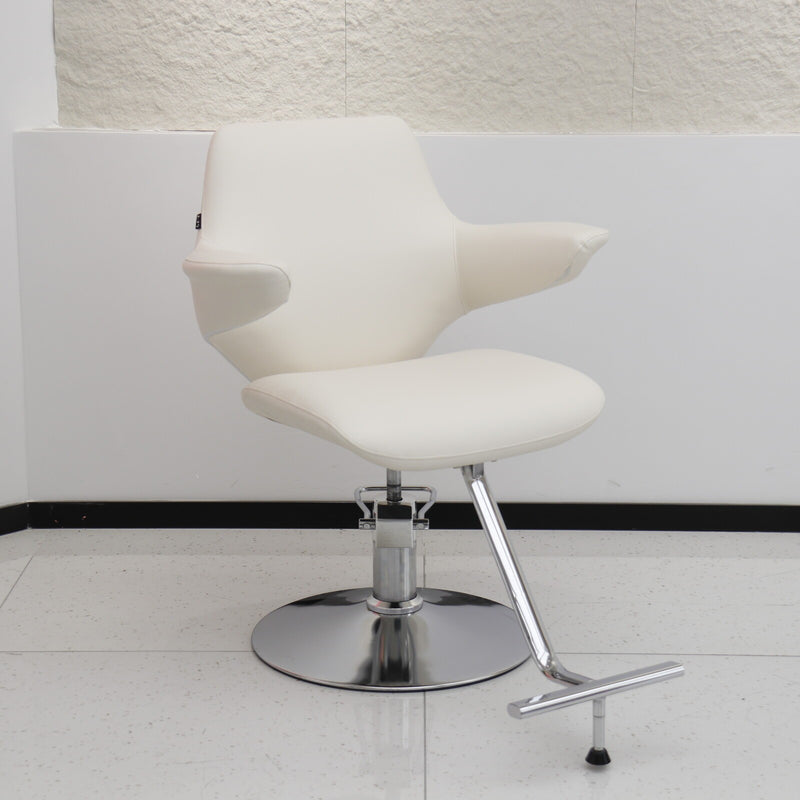 Contemporary Wing-Back Salon Chair – Hydraulic Stylist & Barber Studio Seating