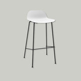 Modern High Bar Stool with Textured Seat and Metal Frame