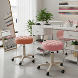 360° Swivel PU Leather Rolling Stool Adjustable Height Beauty Salon Office Chair - StoolTopia