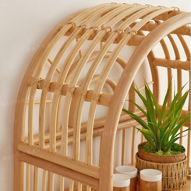 Natural Rattan Arch Bookshelf