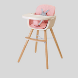 Multifunctional Adjustable Baby High Chair with Wooden Legs