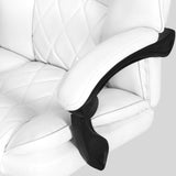 Executive Ergonomic PU Leather Office Chair with Chrome Base – White