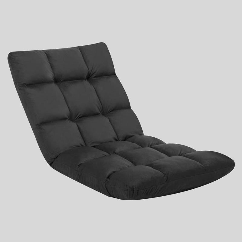 Adjustable Black Floor Chair - Reclining Lounge Seat for Living Room or Gaming