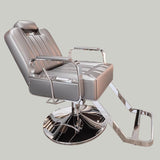 Luxury Reclining Salon Chair with Gold or Chrome Base