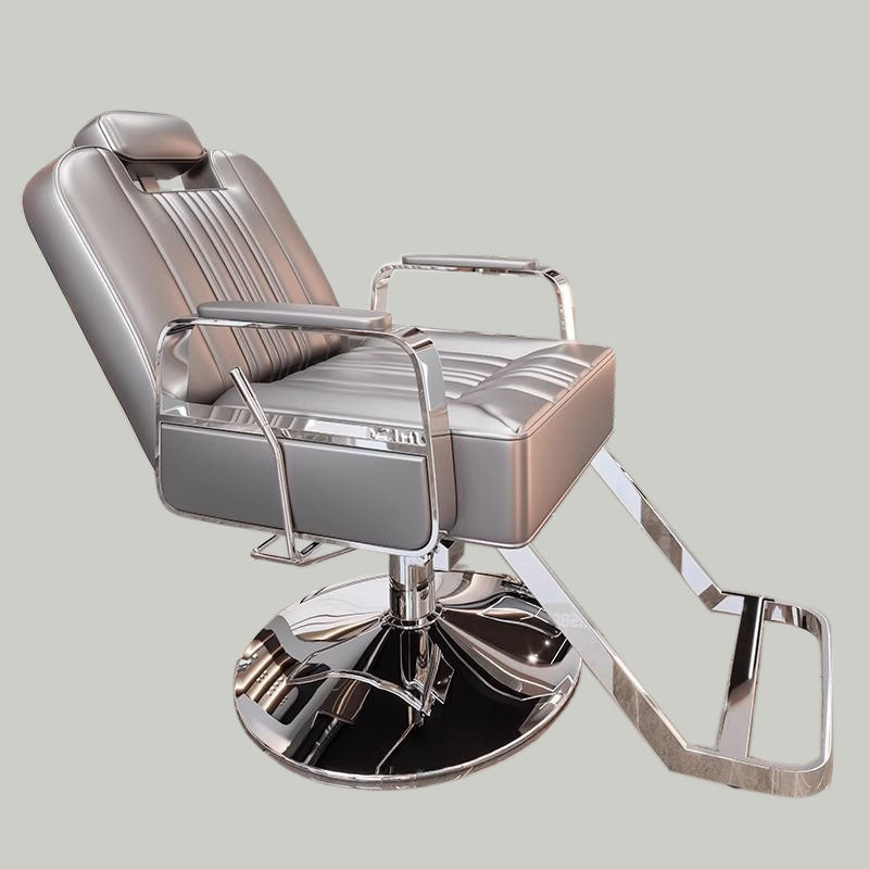Luxury Reclining Salon Chair with Gold or Chrome Base