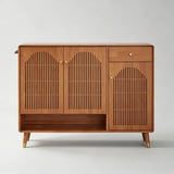 Nordic Walnut Solid Wood Shoe Cabinet