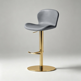Swivel Bar Stool with Saddle Leather Seat & Gas Lift | Carbon Steel Frame