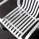 Contemporary Slatted Outdoor Dining Chair – Stackable Armchair for Patio, Café & Restaurant