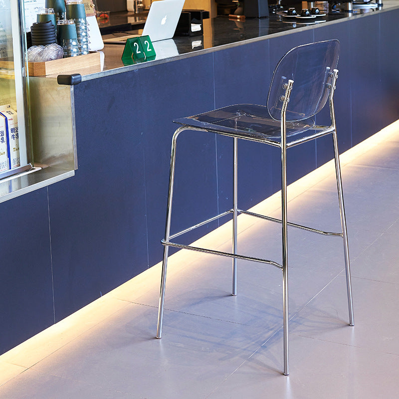 Vibrant Acrylic Bar Stool with Chrome Frame for Modern Interiors