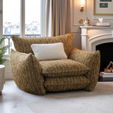 Oversized Cloud Lounge Armchair – Plush Bouclé Fabric Reading Chair with Deep Cushions